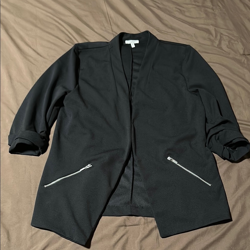 Maurices Black Blazer with 3/4 Sleeves